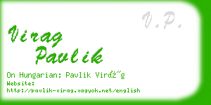 virag pavlik business card